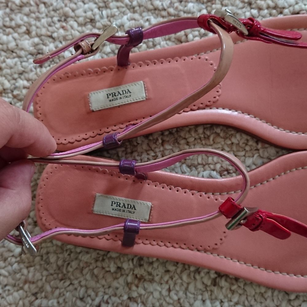 Prada cute Pink/red/ purple sandals size 37 - Picture 2 of 7